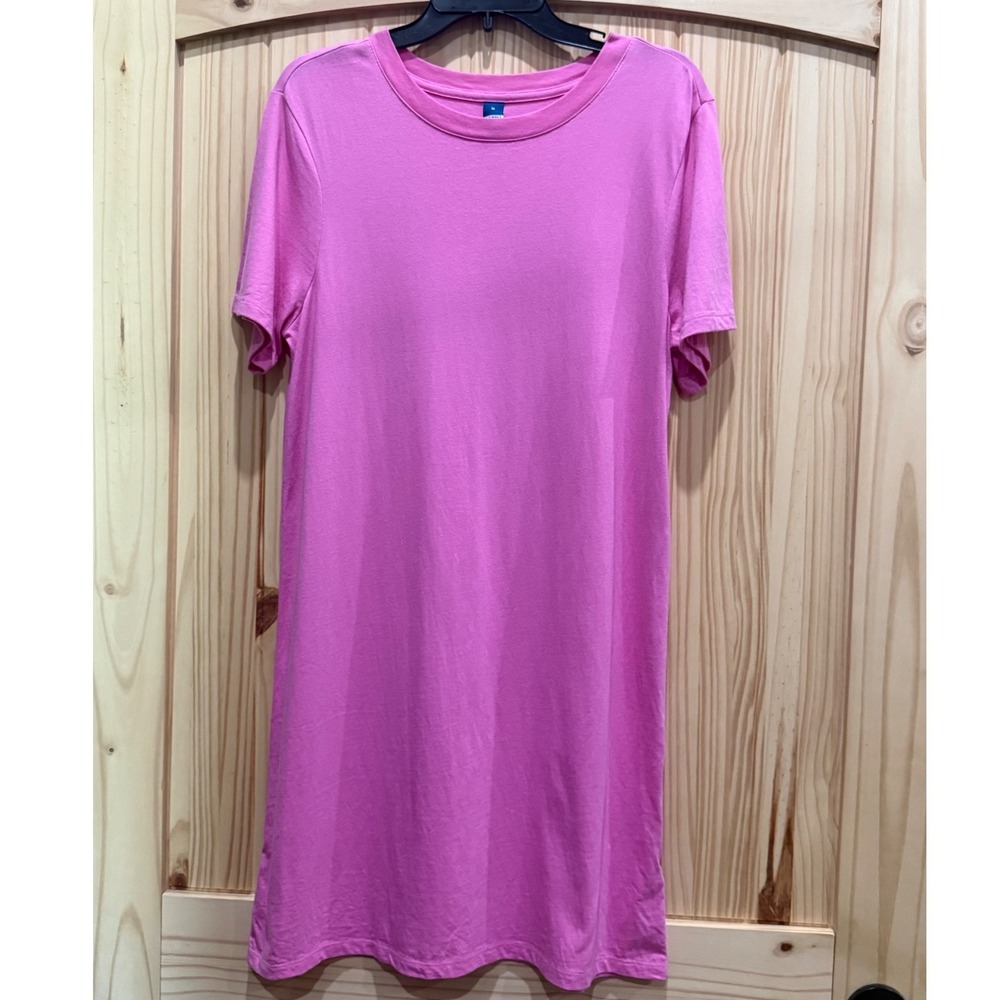Old Navy Womens Pink 100% Cotton Short Sleeve Crew Neck T-Shirt Dress Size M